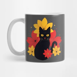 cat and flowers Mug